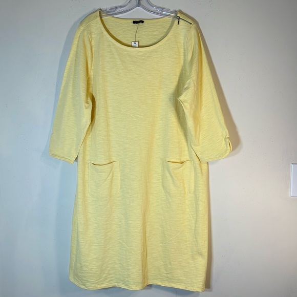 Robe Talbots 2X - Neuve Sans étiquettes, Longue, Manches Courtes, Ceinturée Noire